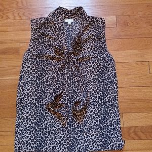 Talbots Animal Print Sleeveless Blouse | Size M